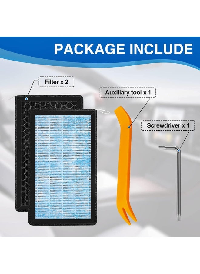 Moonmen Tesla Model 3 Cabin Air Filter Model Y HEPA Air Intake Replacement 2 Pack with Activated Carbon Tesla Accessories, 2016-2025 - Image 2